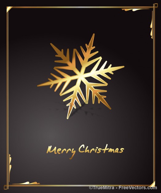 Christmas golden Holiday snowflake greeting card about Mardi Gras Snowflake